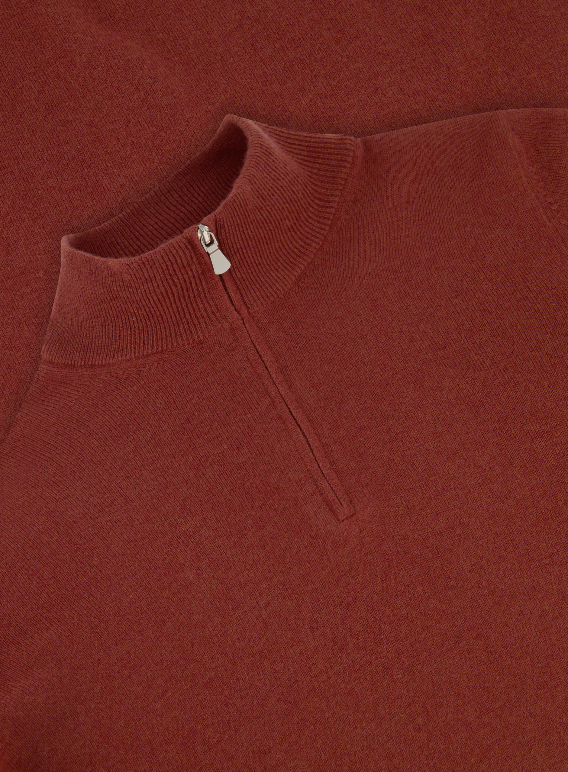 Half-zip trui van wol | FULL_WIDTH | Roest