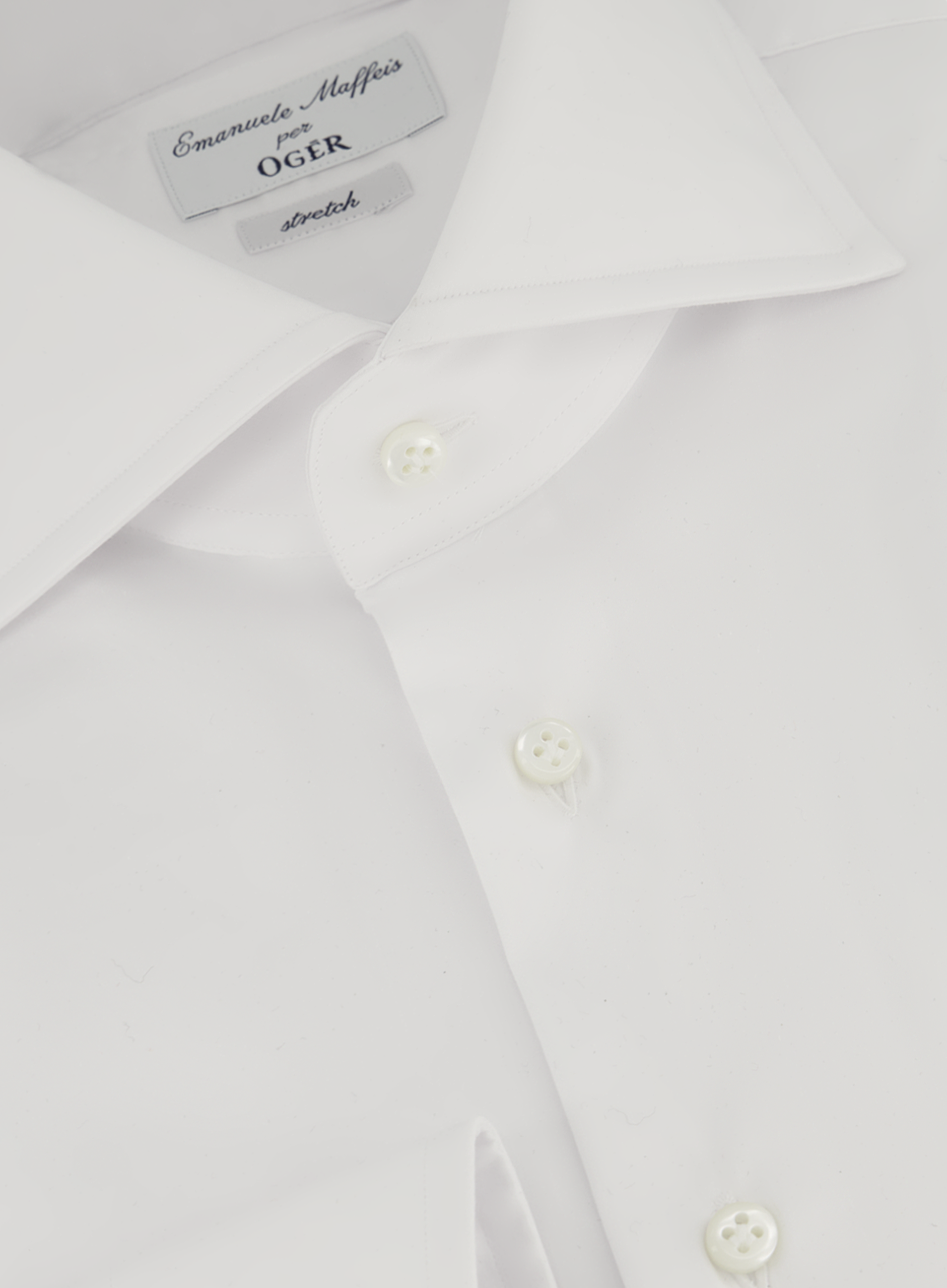 Stretch shirt van katoen | FULL_WIDTH | Wit