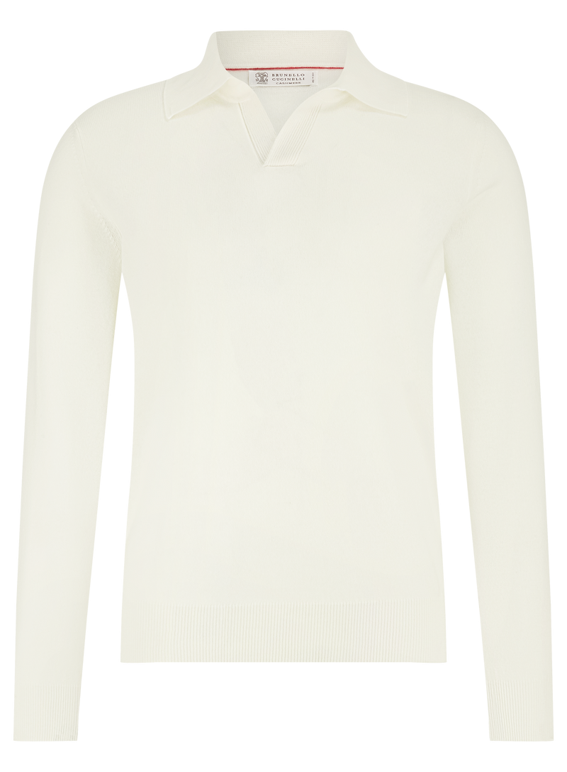Poloshirt aus Kaschmir ohne Knöpfe