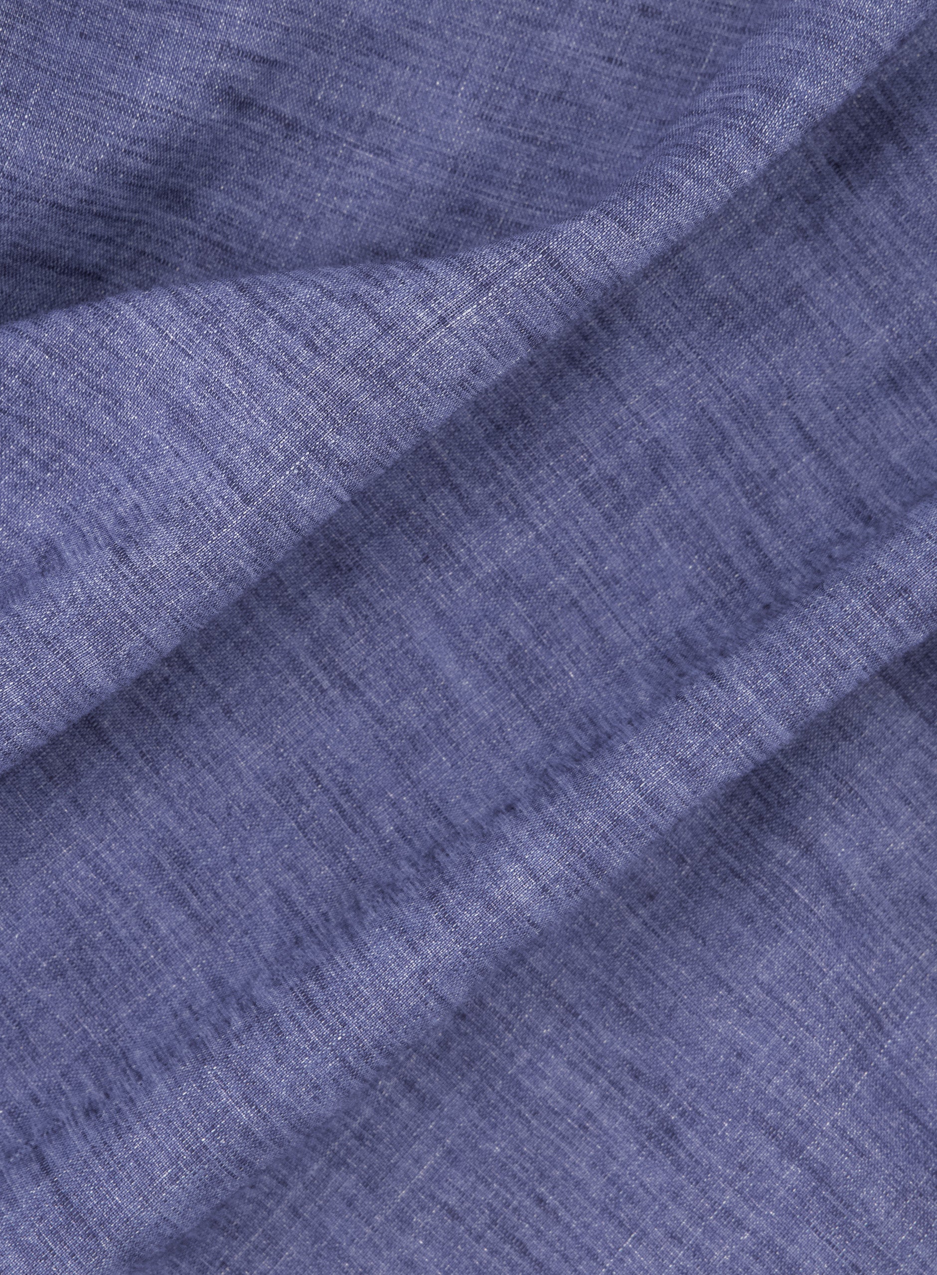 Stretch shirt van linnen | FULL_WIDTH | MID.BLAUW