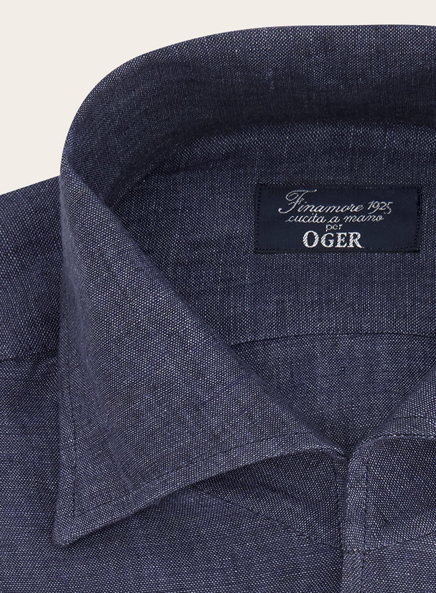 Linnen regular-fit overhemd | BLUE NAVY