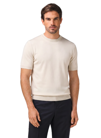 T-shirt van zijde | MODEL | FULL_WIDTH | Beige
