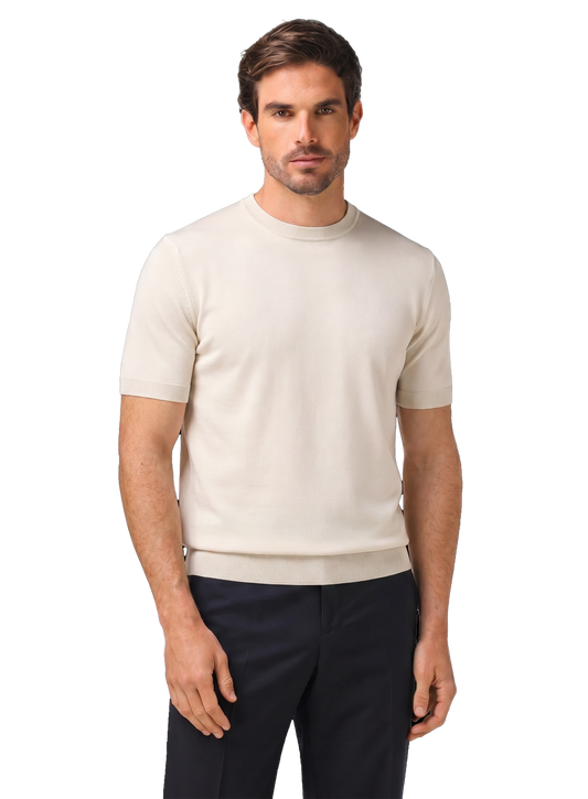 T-shirt van zijde | MODEL | FULL_WIDTH | Beige