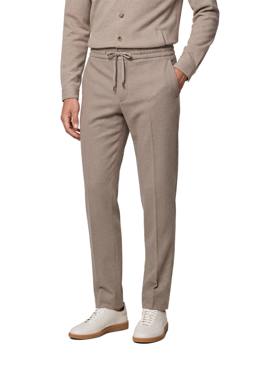 Pantaloni jogger uomo in lana | FULL_WIDTH | Beige