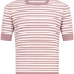 Gestreept t-shirt van linnen en katoen | ROZE