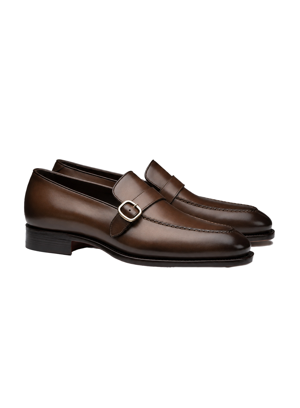 Single monk loafers van leer | Bruin