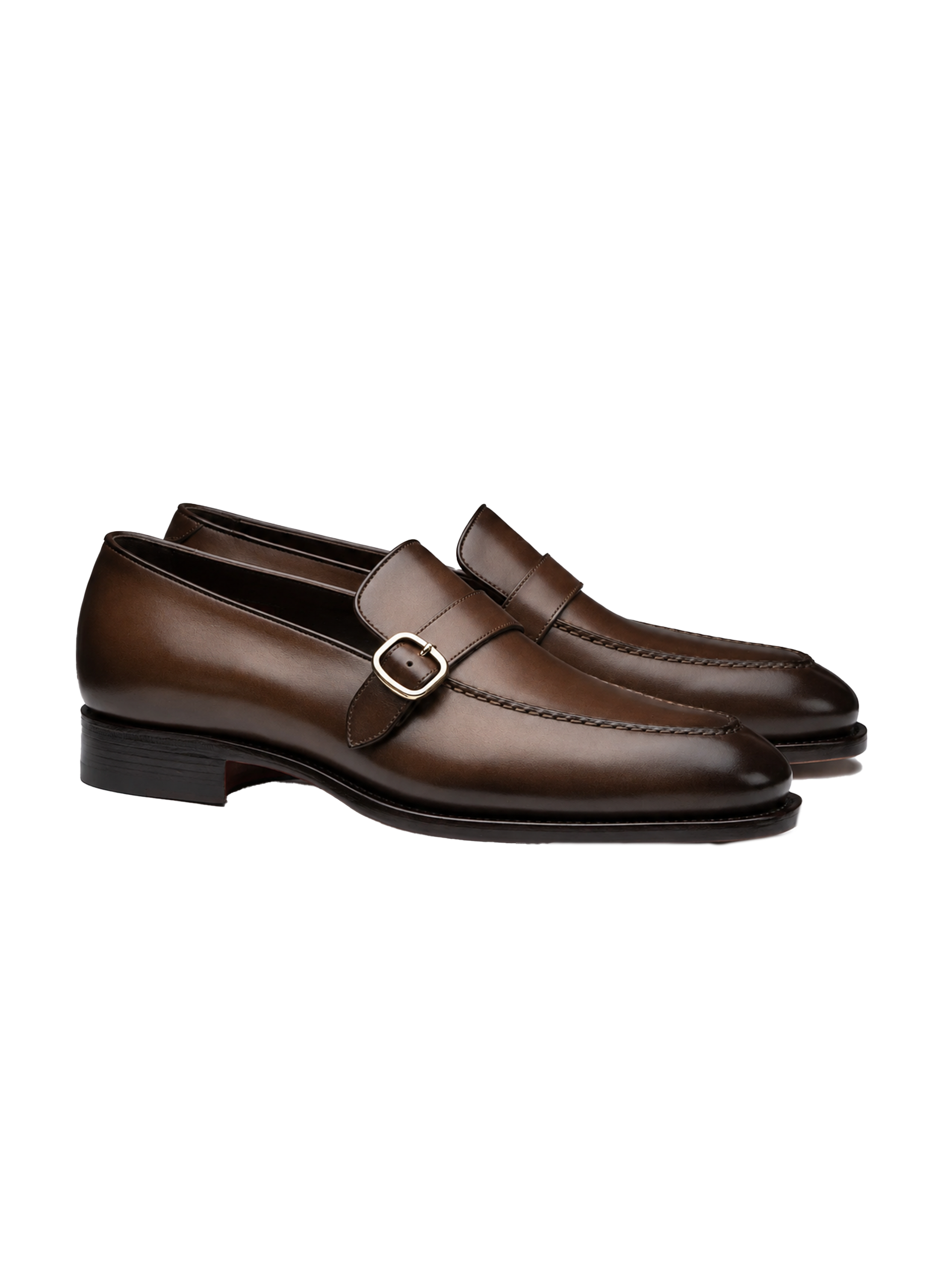 Single monk loafers van leer | Bruin