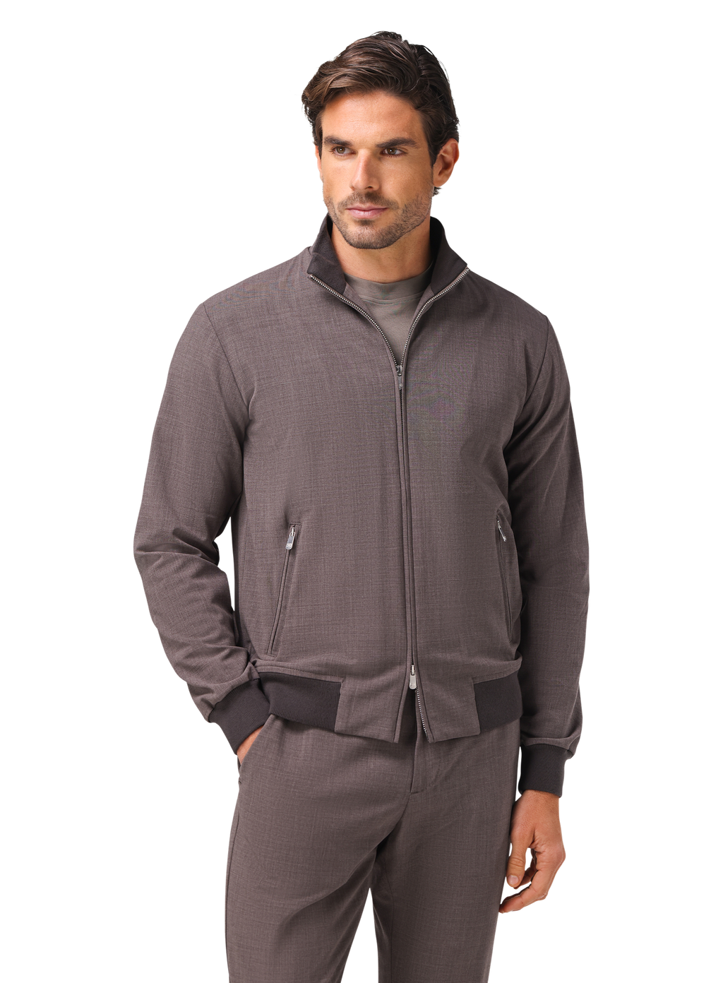 Icon bomberjack van scheerwol | FULL_WIDTH | MODEL | TAUPE