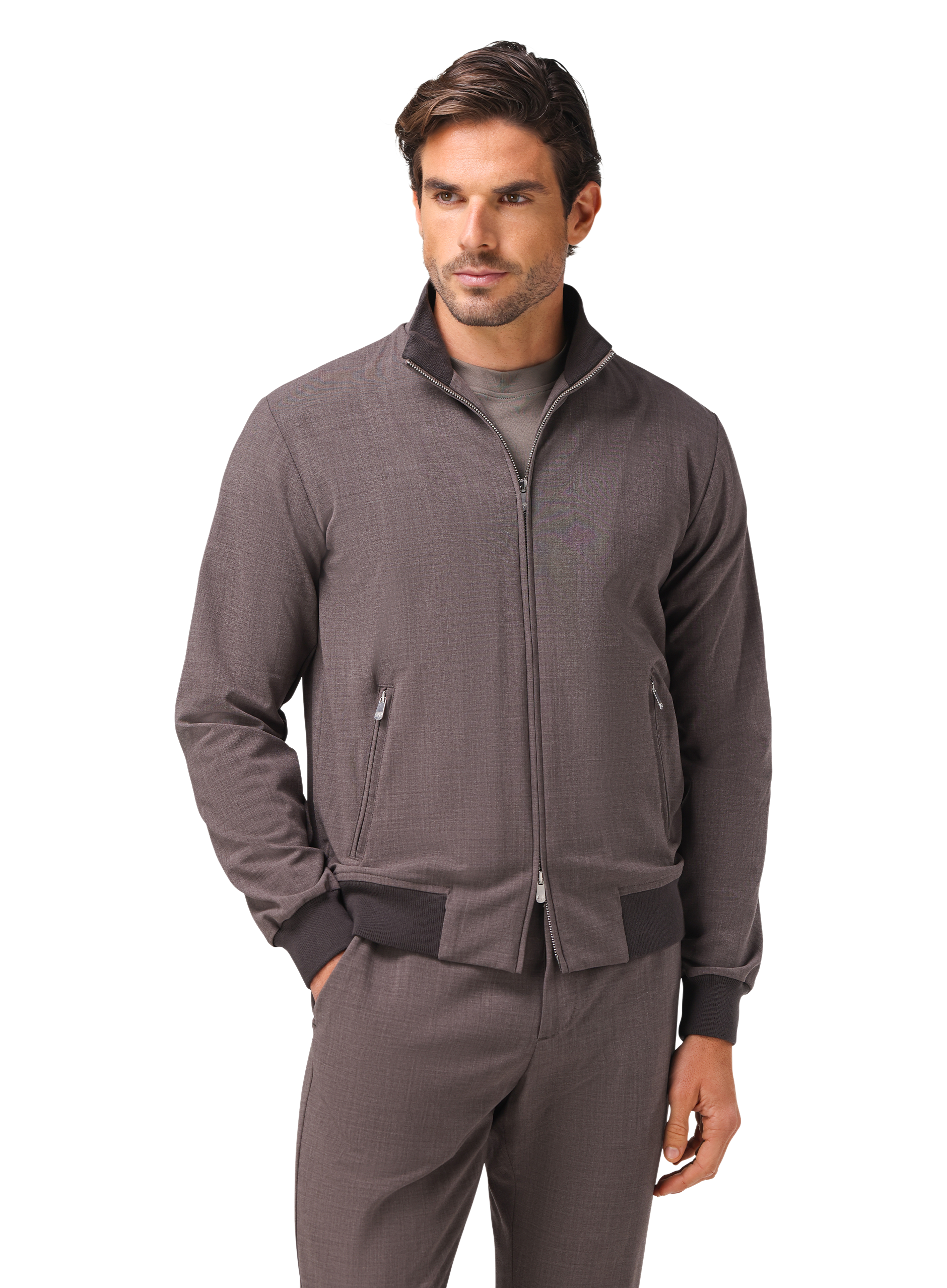 Icon bomberjack van scheerwol | FULL_WIDTH | MODEL | TAUPE