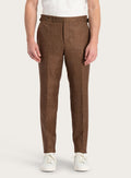 Pantalon van wol, zijde en linnen | FULL_WIDTH | MODEL | Roest