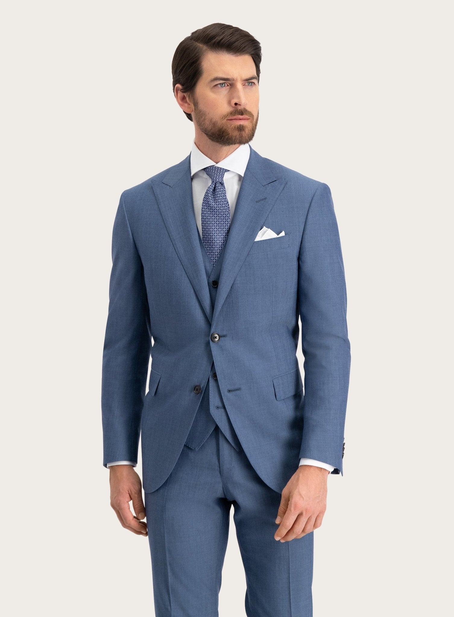 Driedelig pak van wol | FULL_WIDTH | MODEL | L.Blauw