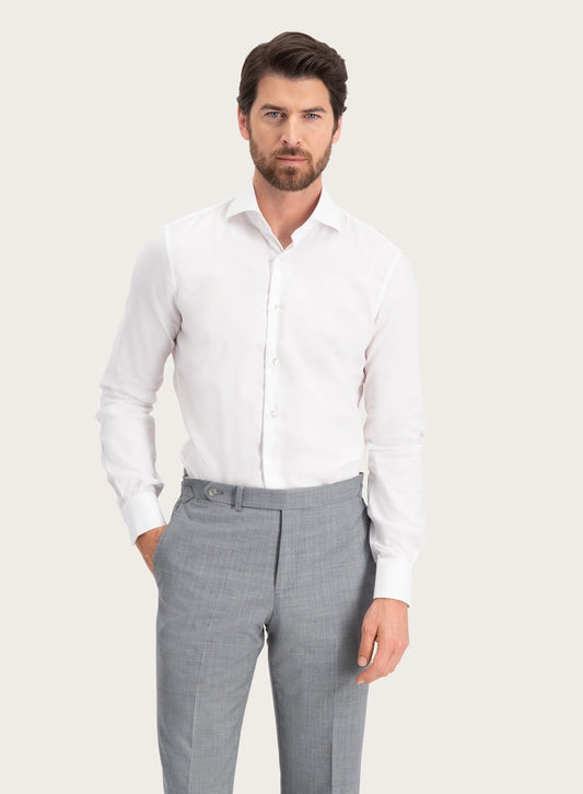 Klassiek slim-fit twill overhemd | Wit