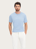 T-shirt van katoen | L.Blauw | FULL_WIDTH | MODEL