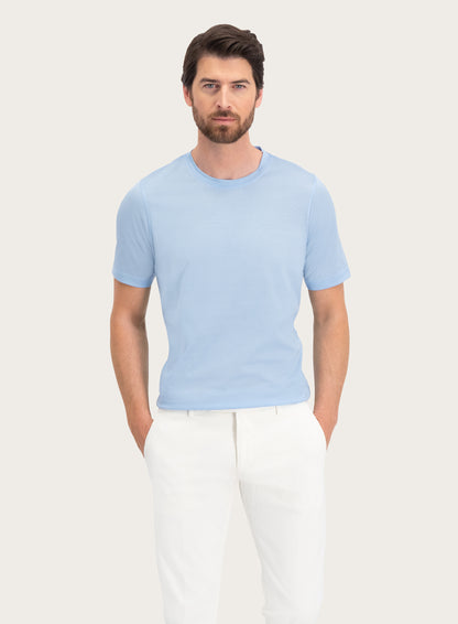 T-shirt van katoen | L.Blauw | FULL_WIDTH | MODEL