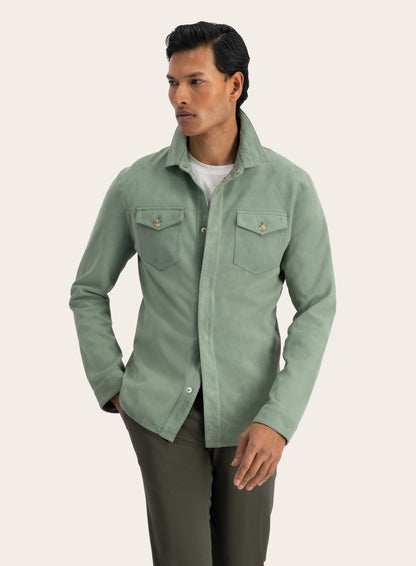Rocco overshirt van suède | L.groen