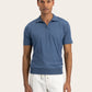 Buttonless polo van katoen | MID.BLAUW