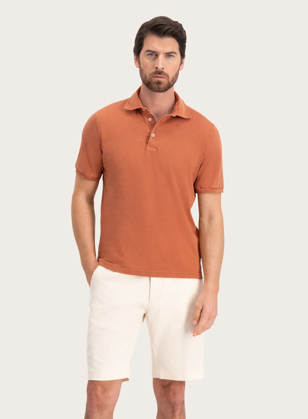 Polo met korte mouwen van katoen | MODEL | FULL_WIDTH | Roest