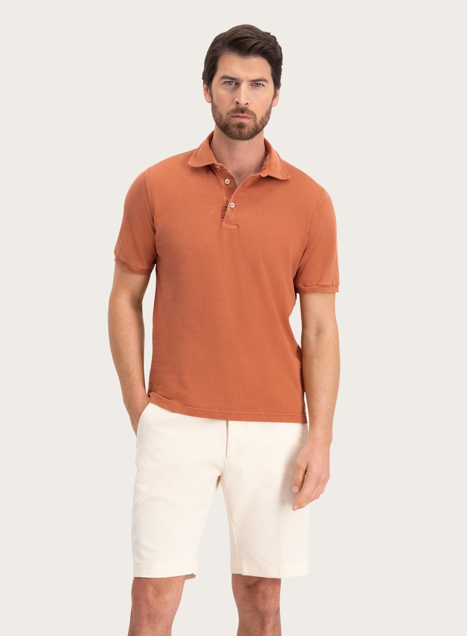 Polo met korte mouwen van katoen | MODEL | FULL_WIDTH | Roest
