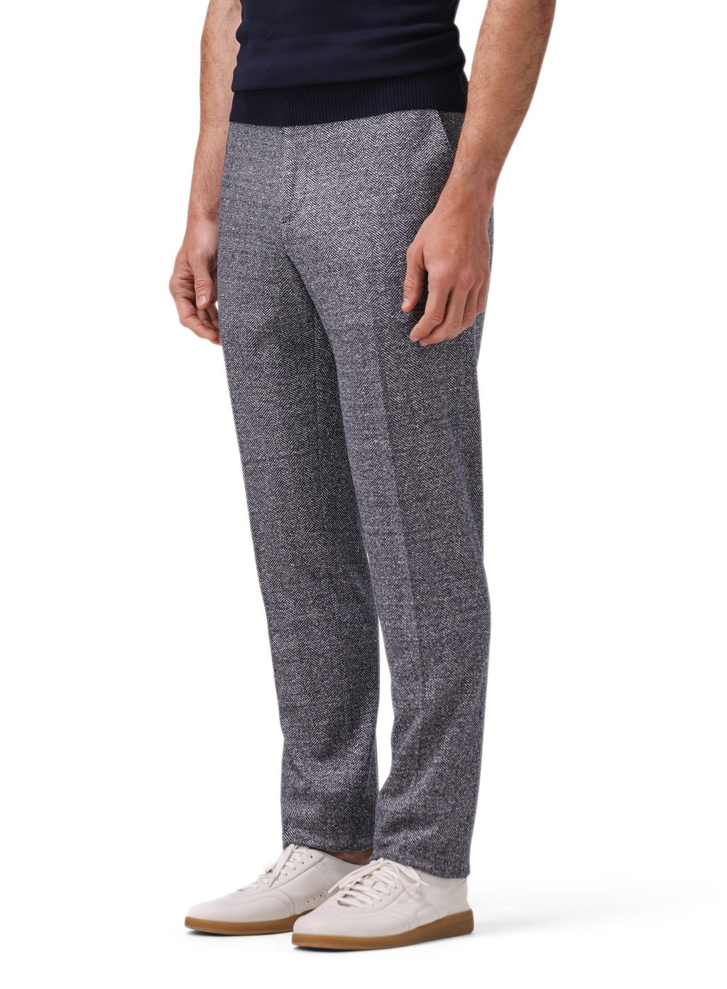 Broek van linnen, zijde en katoen | MODEL | FULL_WIDTH | BLUE NAVY