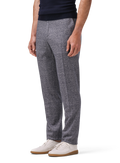 Broek van linnen, zijde en katoen | MODEL | FULL_WIDTH | BLUE NAVY