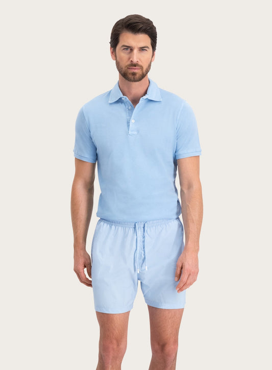 Polo with short sleeves made of cotton