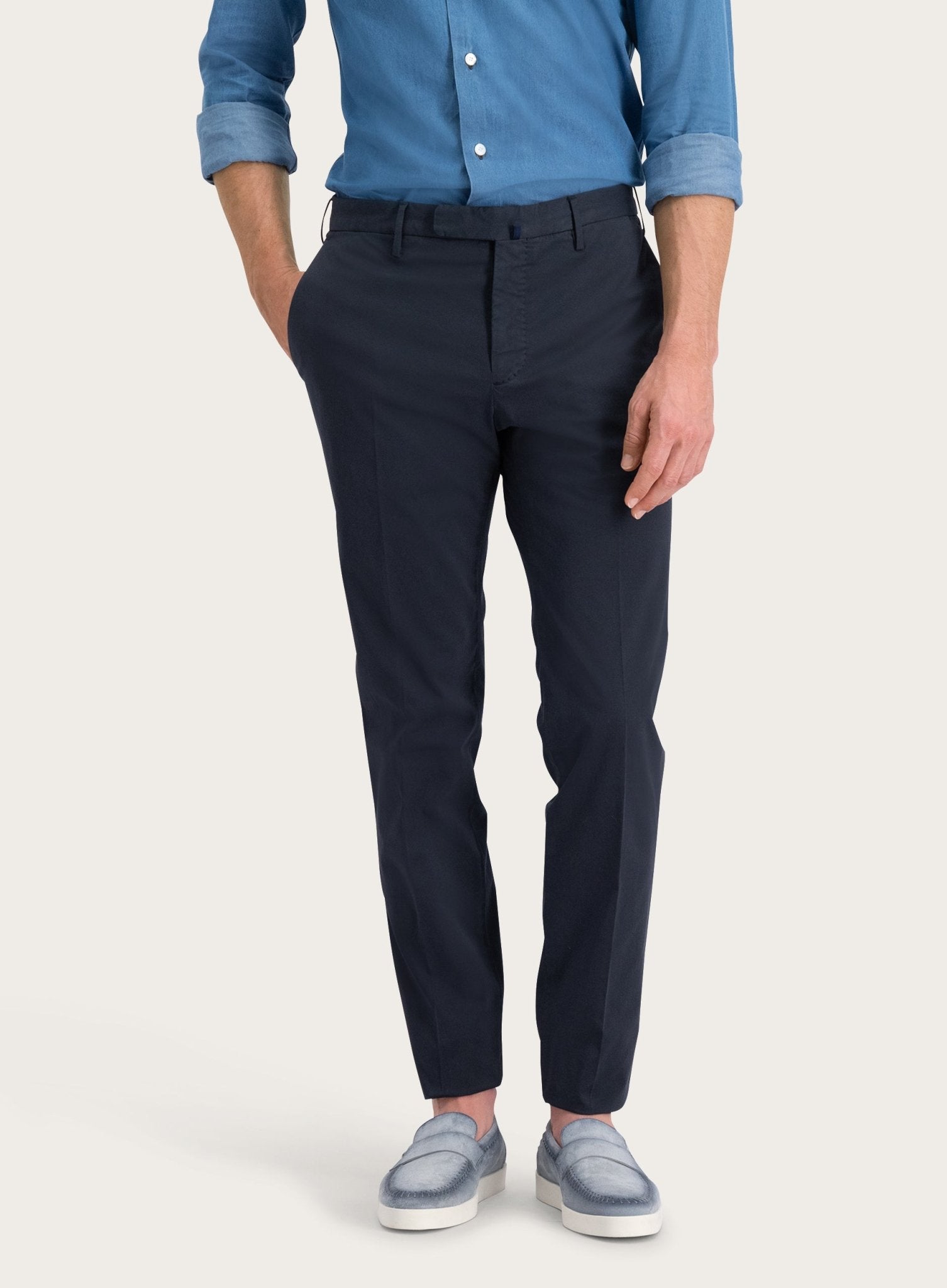 Pantalon van katoen  | FULL_WIDTH |  BLUE NAVY