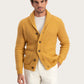 Cardigan met platte kraag | Mosterd 