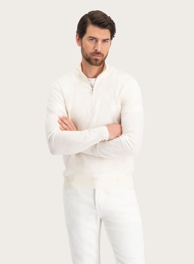 Half-zip trui van wol