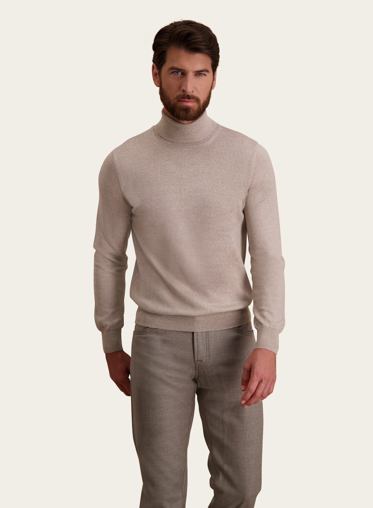 Slim-fit coltrui van wol | L.BEIGE