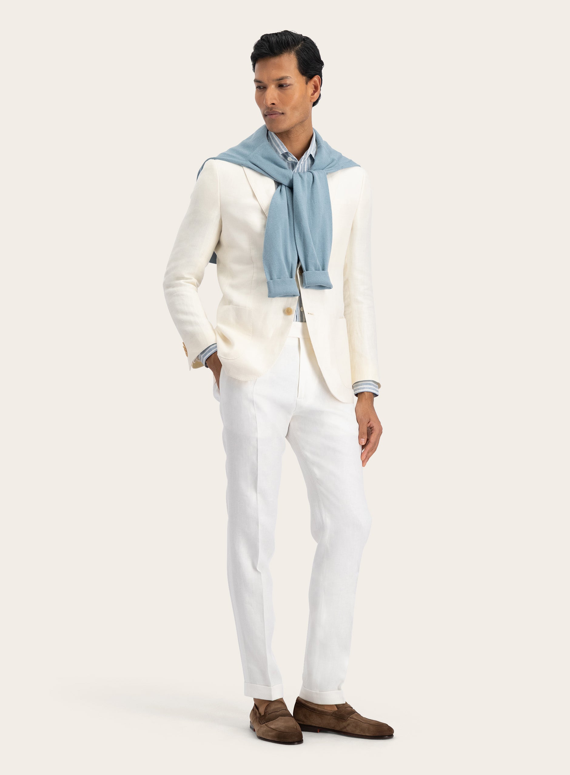 Pantalon van linnen | MODEL | FULL_WIDTH | Wit