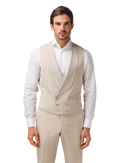 Gilet van wol, zijde en linnen | Beige