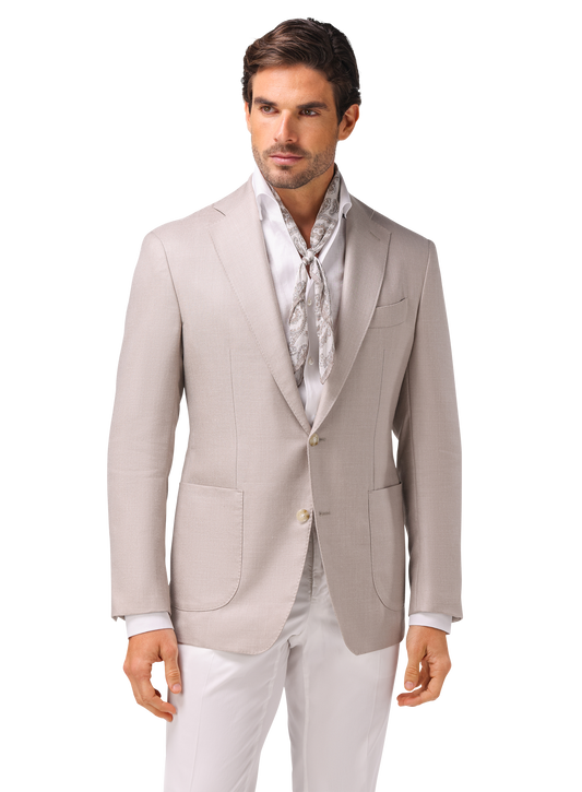 Jasje van wol, zijde en linnen | Beige