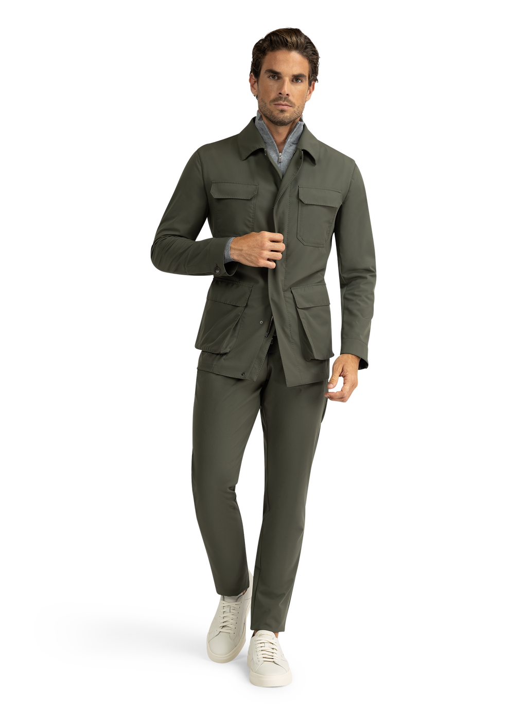 Tech field jacket | MODEL | FULL_WIDTH | Groen