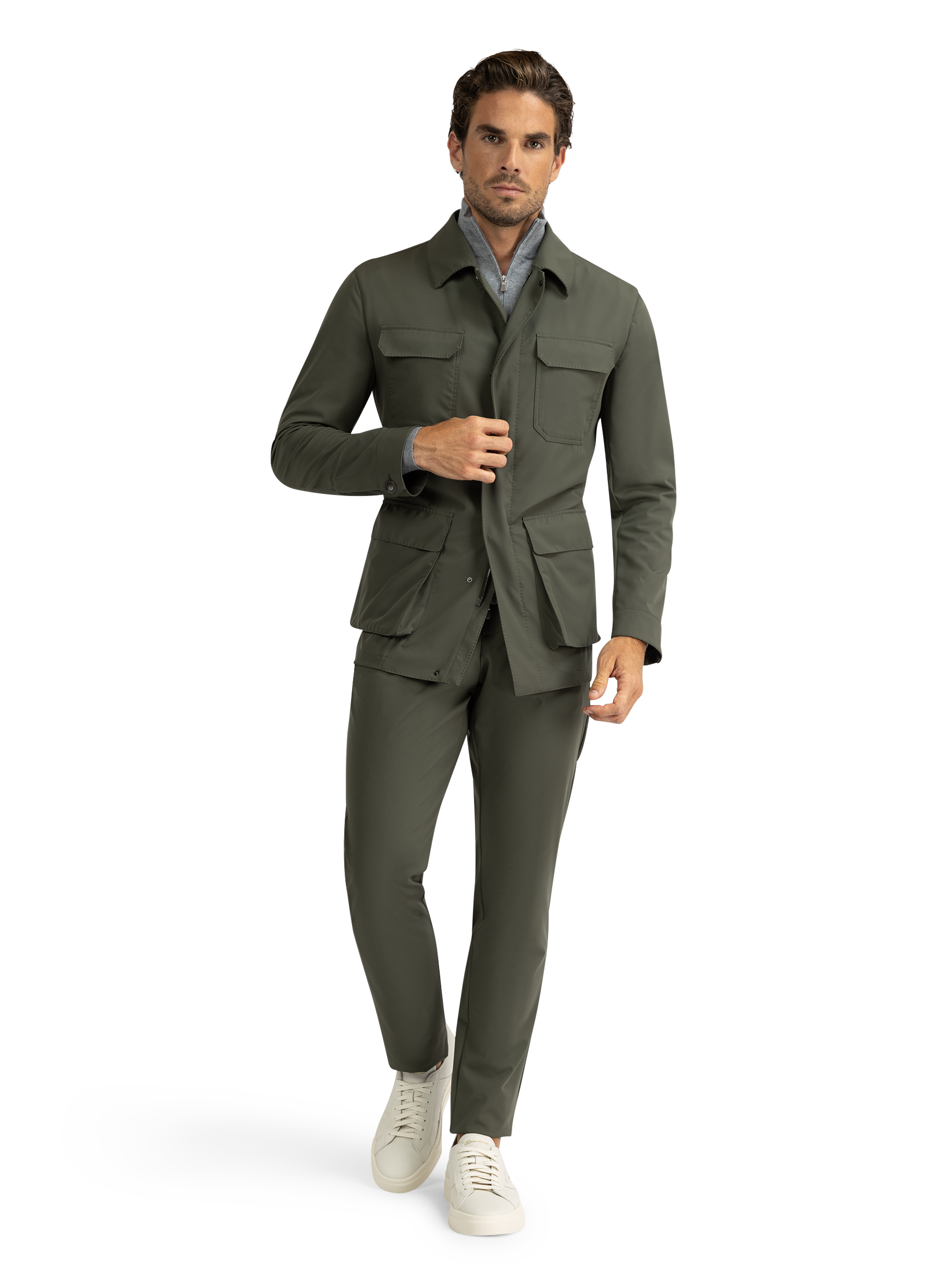 Tech field jacket | MODEL | FULL_WIDTH | Groen