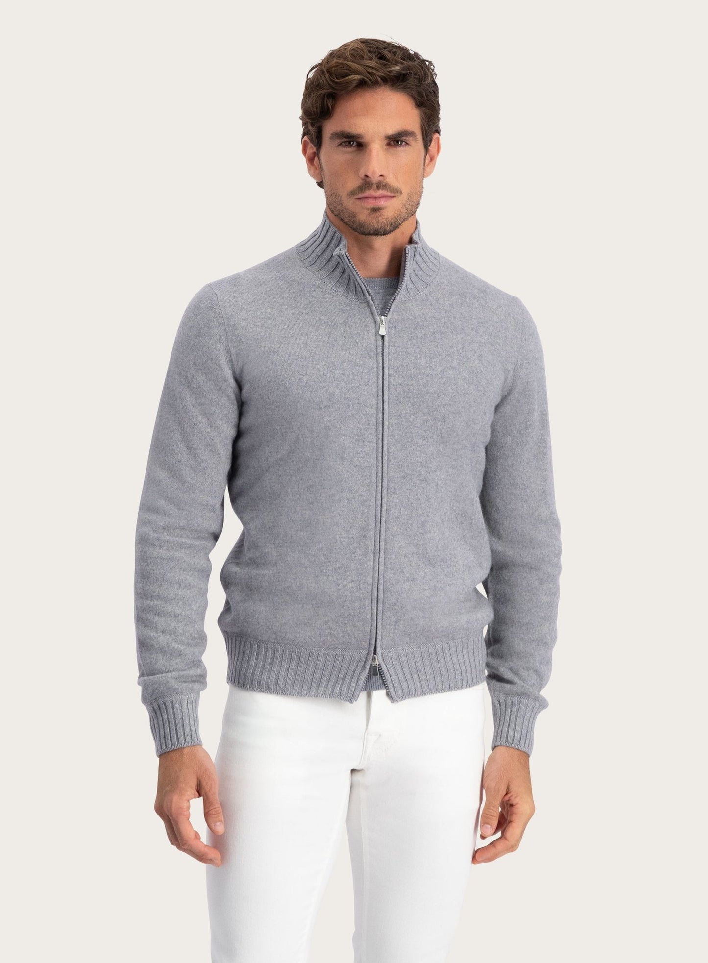 Ritsvest van cashmere | L.Grijs