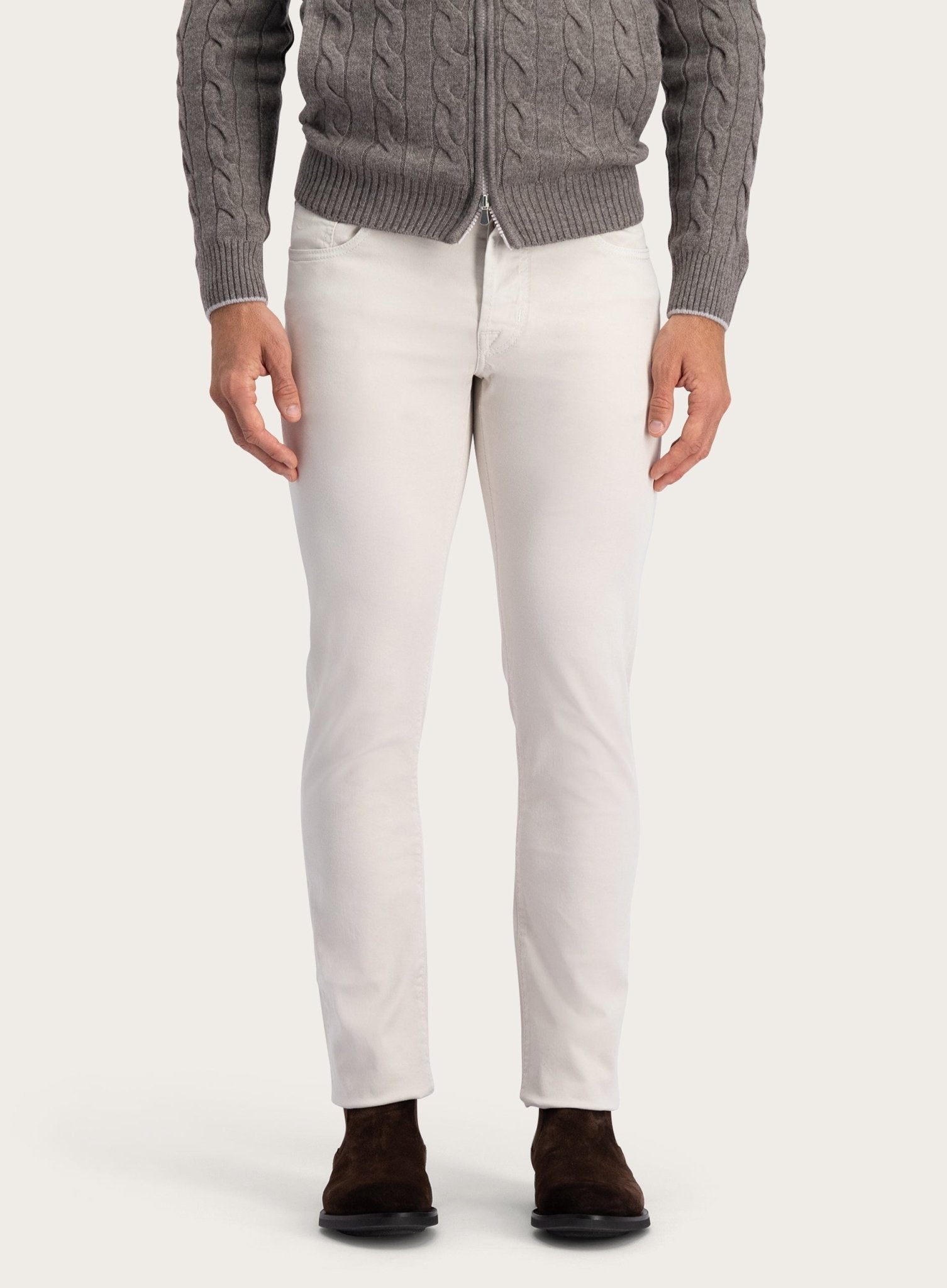 Slim-fit Bard 5-pocket | MODEL | FULL_WIDTH | ZAND