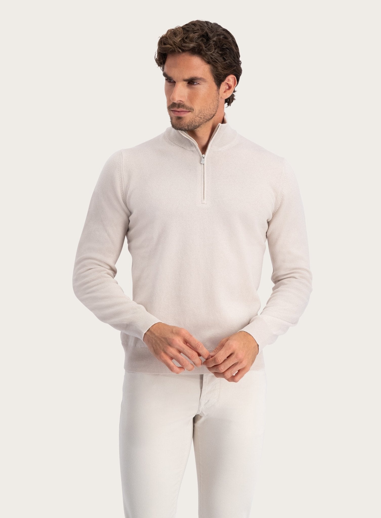 Half-zip van wol en cashmere | L.BEIGE