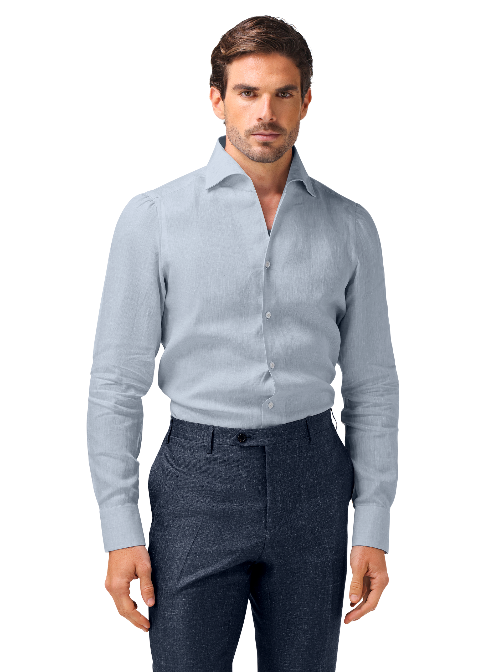 Overhemd van linnen | MODEL | FULL_WIDTH | L.Blauw