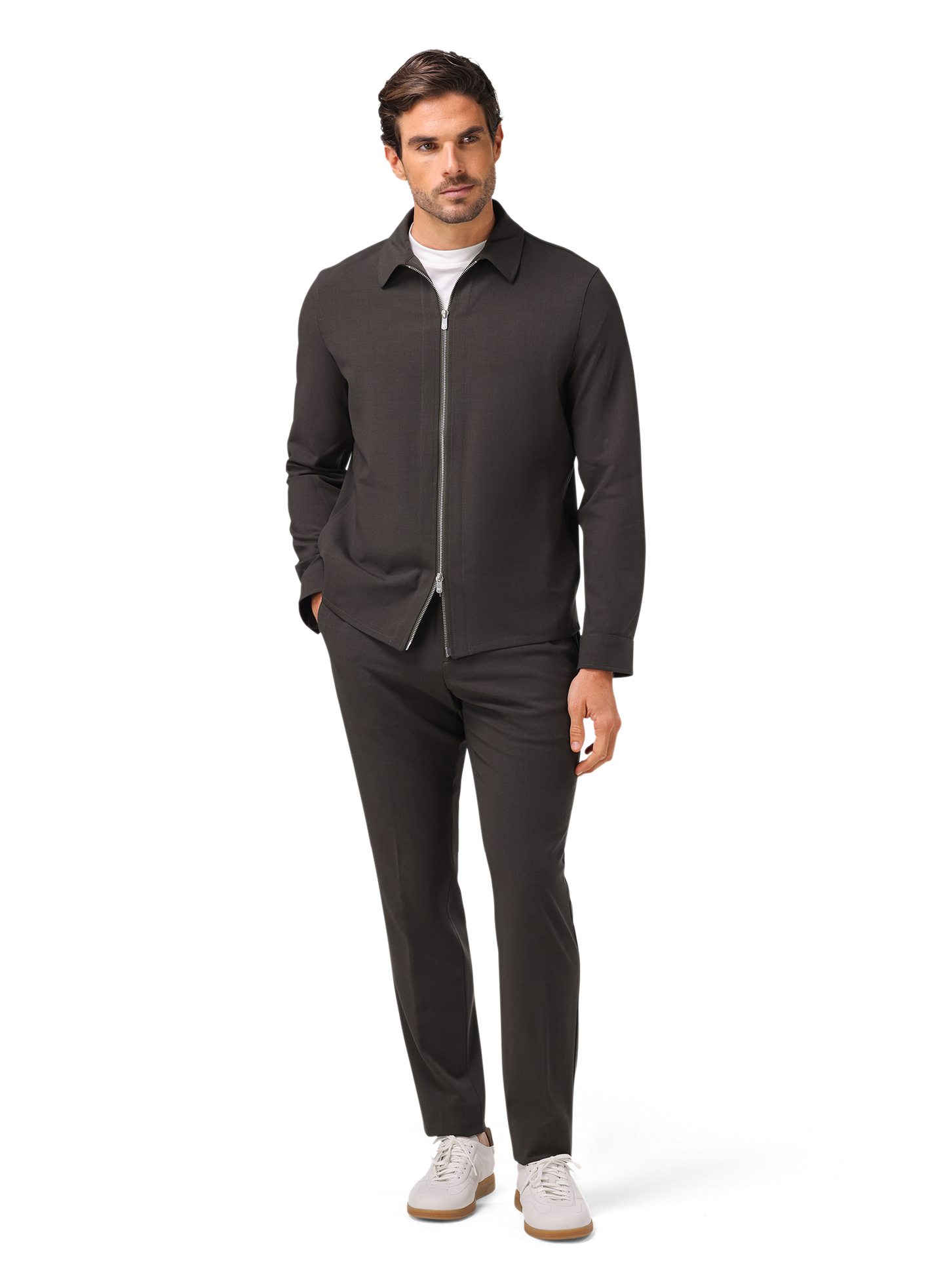 Overshirt van scheerwol | FULL_WIDTH | MODEL | D.Groen