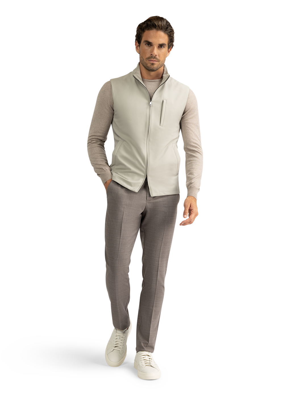 Waterafstotende bodywarmer | GRIJS-BEIGE