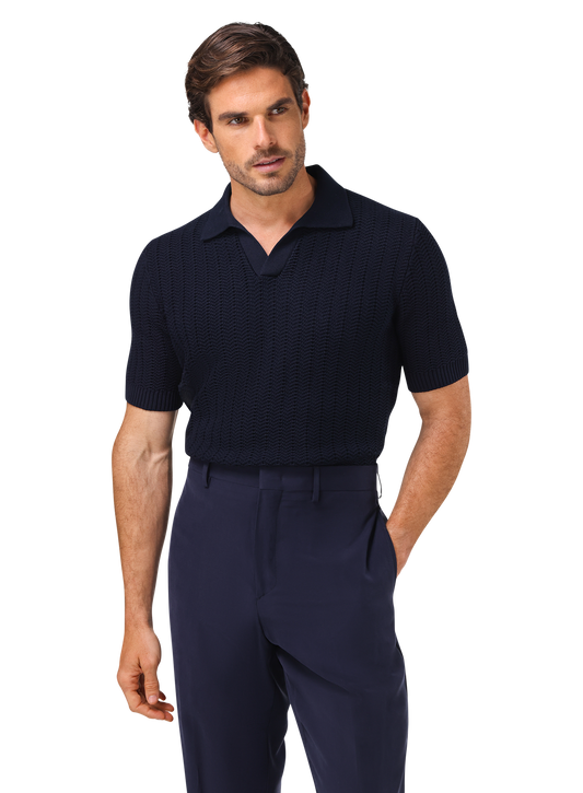 Buttonless polo van katoen | MODEL | FULL_WIDTH | BLUE NAVY