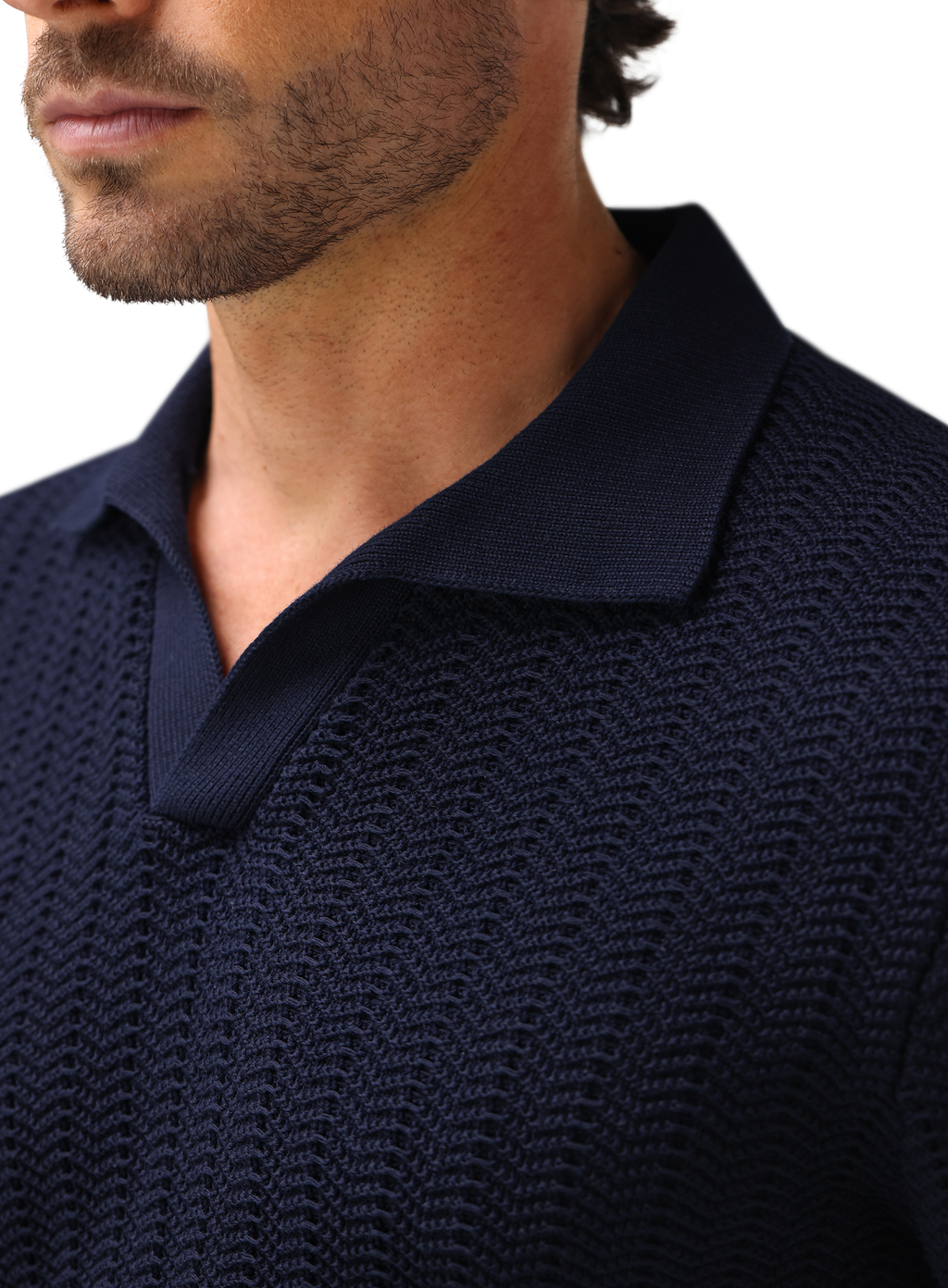 Buttonless polo van katoen | FULL_WIDTH | BLUE NAVY