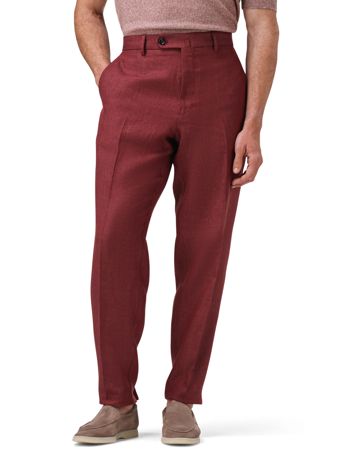 Broek van linnen | MODEL | FULL_WIDTH | Bordeaux