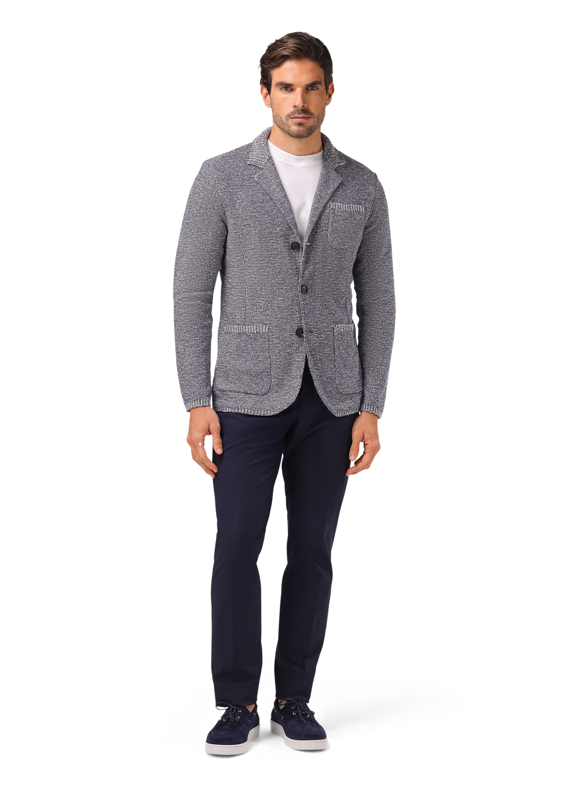 Knitted jasje van katoen | MODEL | FULL_WIDTH | BLUE NAVY