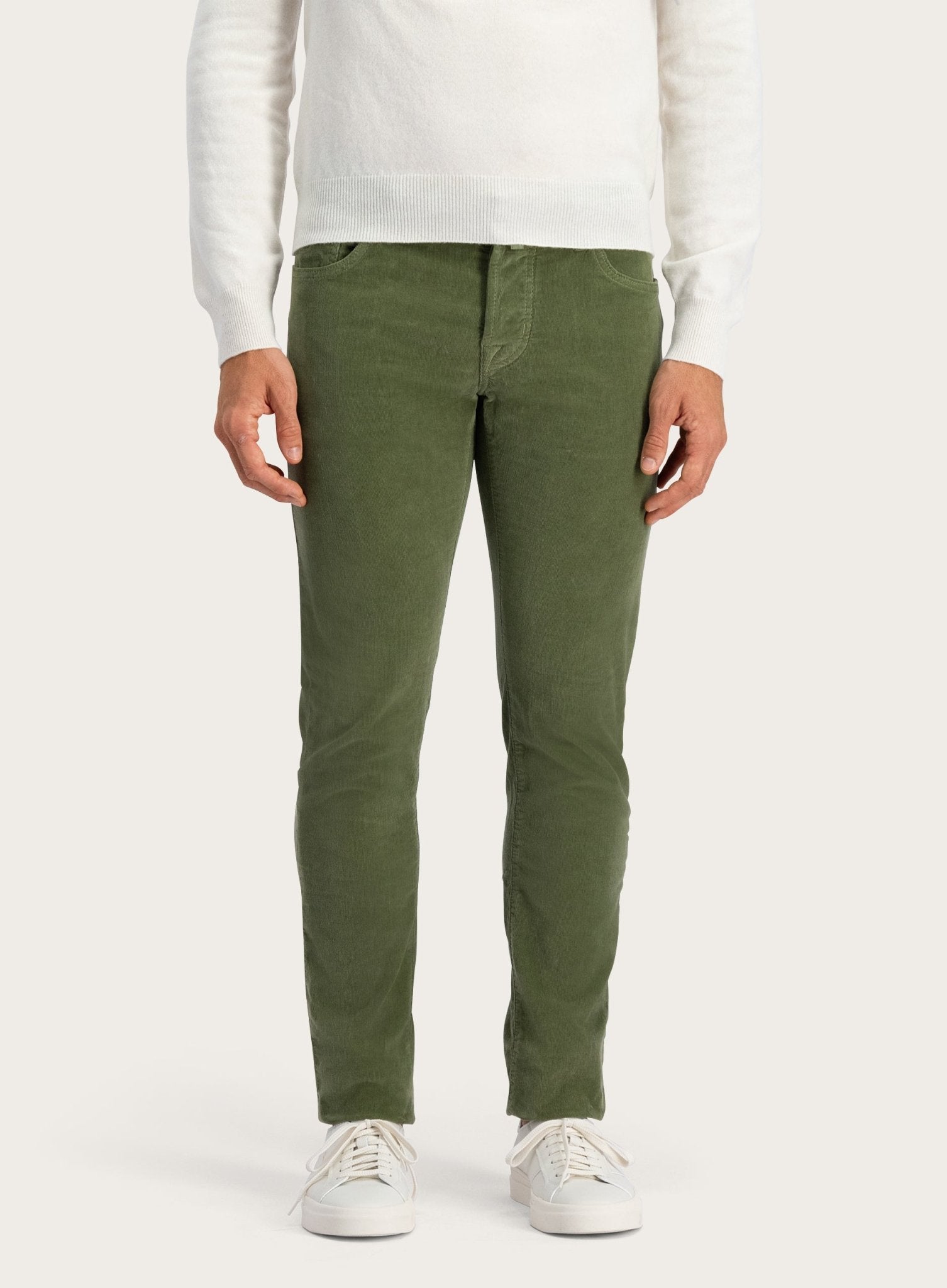 Nick Slim-fit Geribde Jeans | Groen