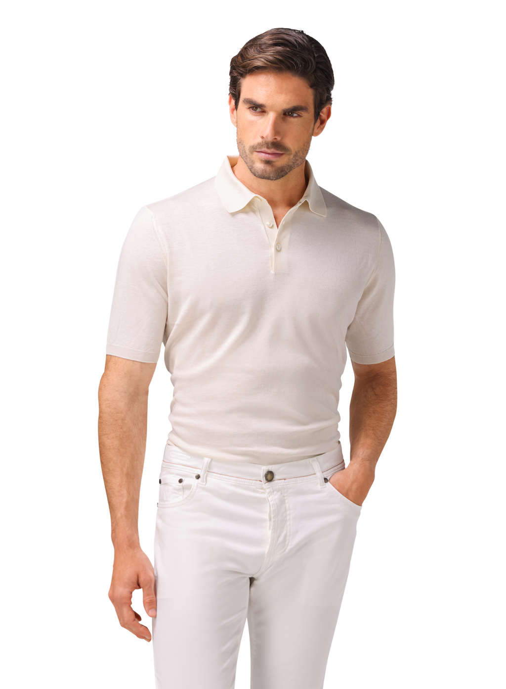 Polo van katoen en cashmere | MODEL | FULL_WIDTH | ROOM-WIT