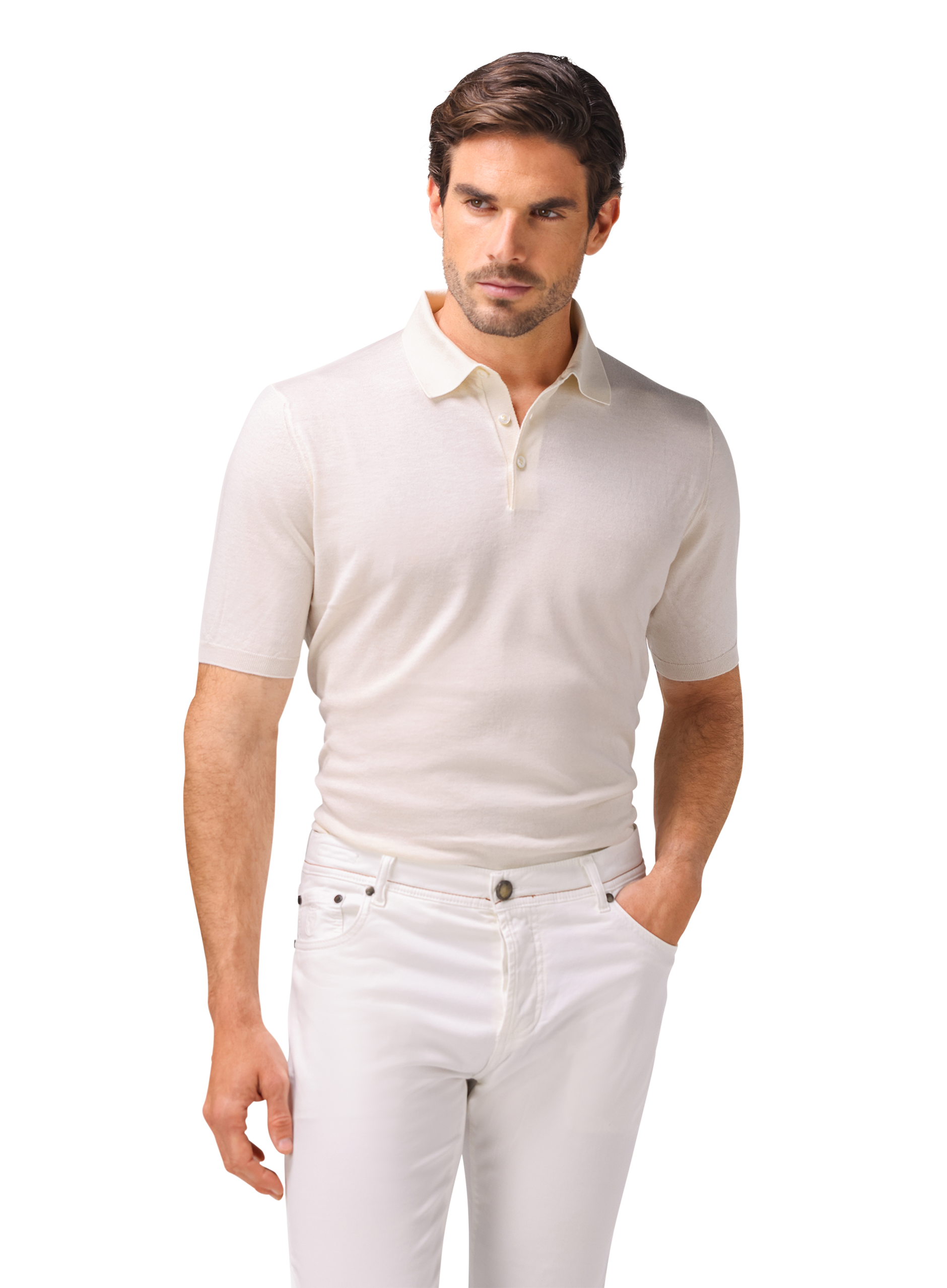 Polo van katoen en cashmere | MODEL | FULL_WIDTH | ROOM-WIT