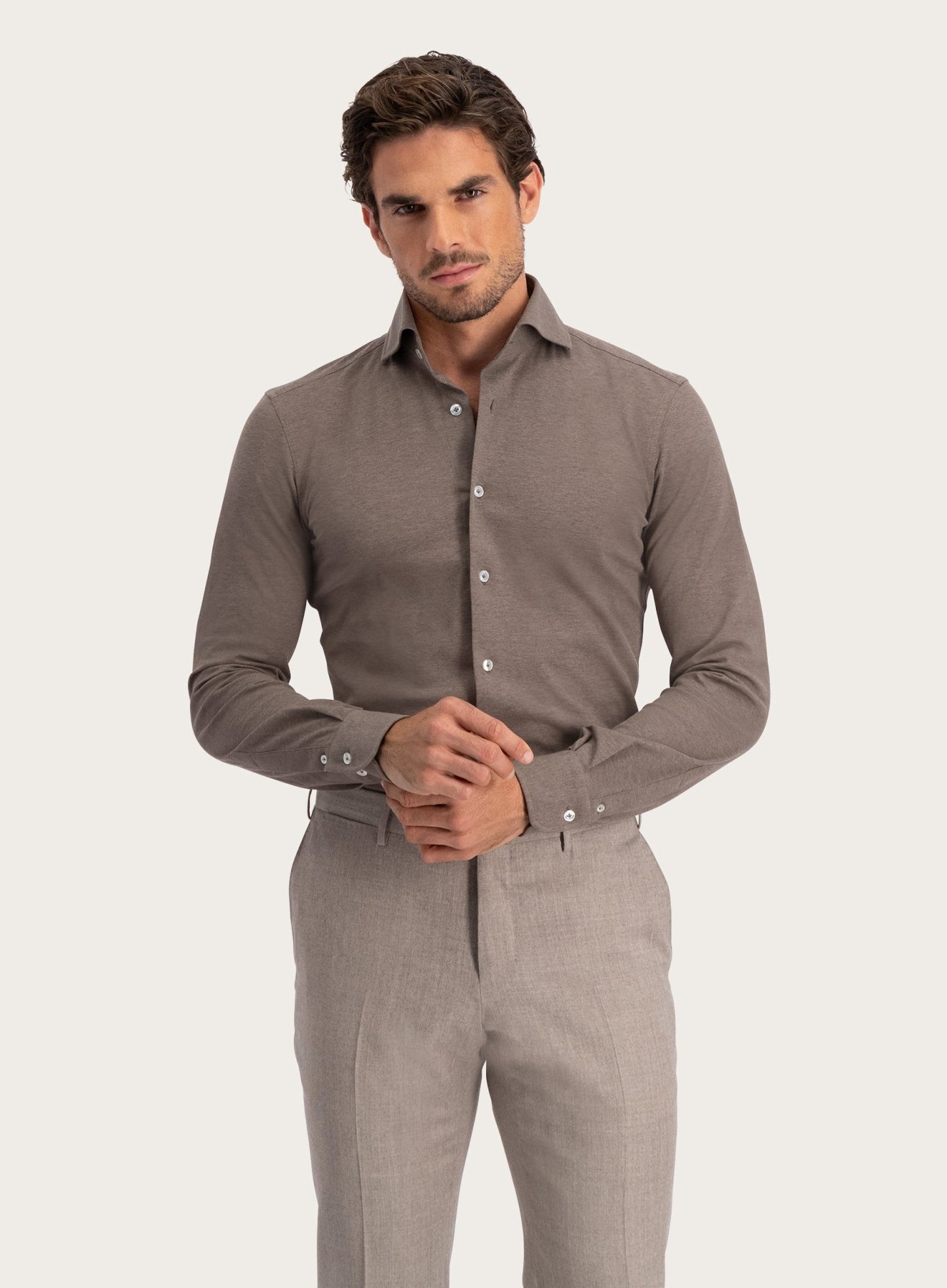 Shirt van katoen | TAUPE