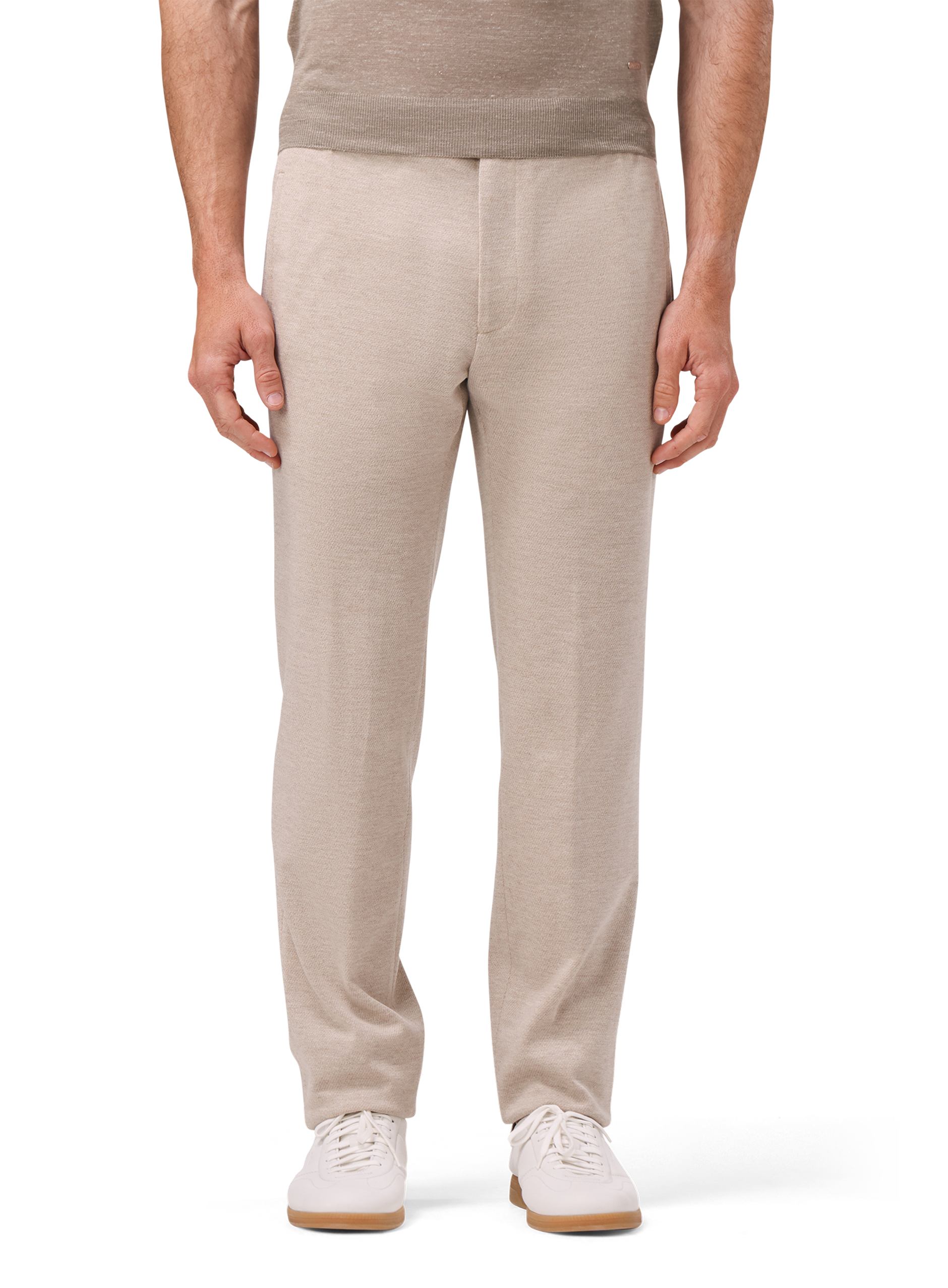 Broek van scheerwol en katoen | FULL_WIDTH | Beige