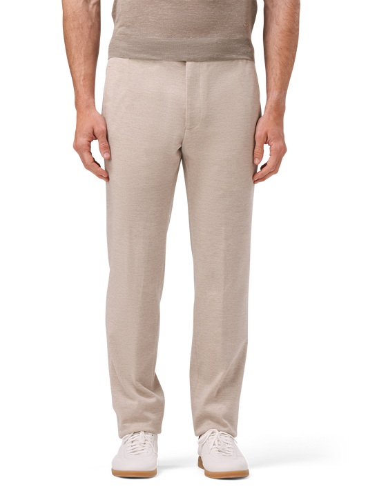 Broek van scheerwol en katoen | FULL_WIDTH | Beige